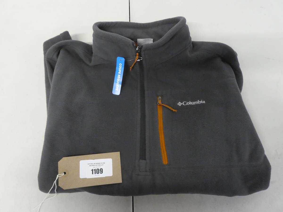 Lot 1109 - Columbia 1/4 zip fleece in grey size XXL