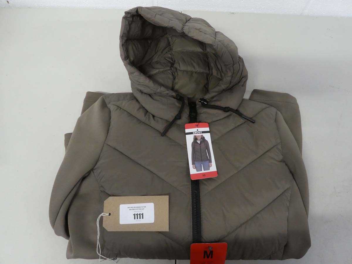 Lot 1111 - DKNY full zip hooded coat ladies size M