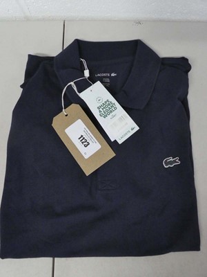 Lot 1123 - Lacoste polo top in navy size - FR 5 US L