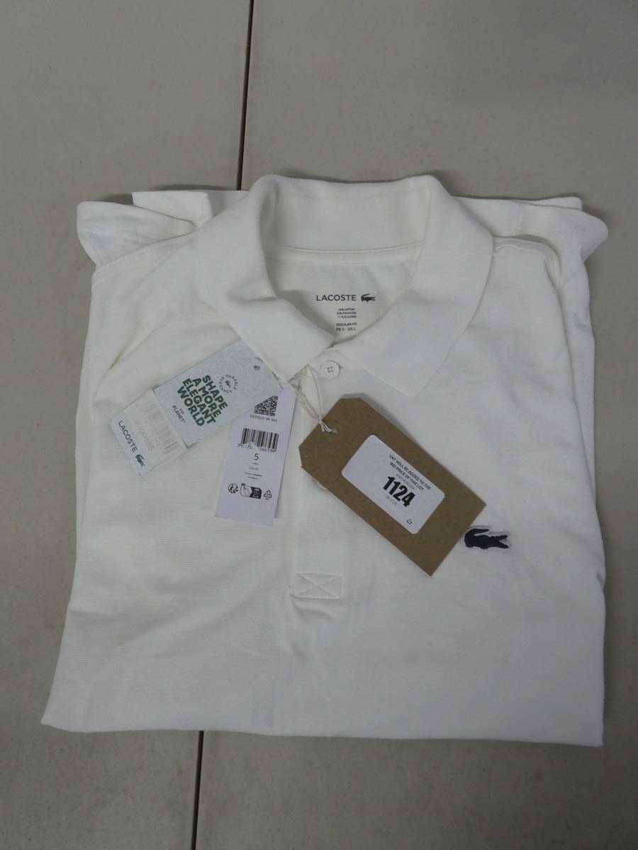 Lot 1124 - Lacoste polo top in white size - FR 5 US L