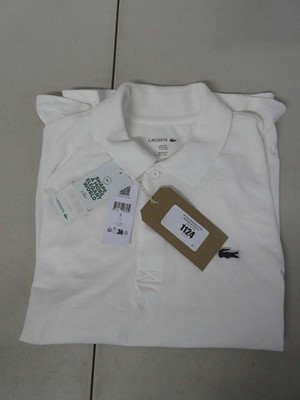 Lot 1124 - Lacoste polo top in white size - FR 5 US L