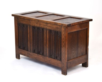 Lot 1 - An 18th century style oak coffer with...