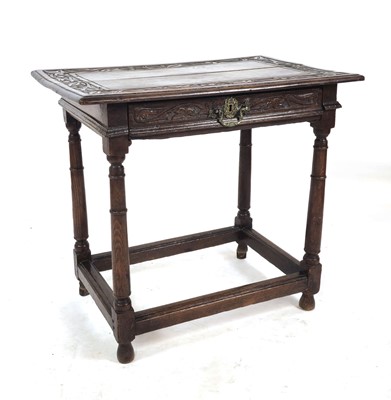 Lot 5 - A 17th century oak lowboy or side table with...
