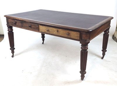 Lot 8 - A Victorian mahogany and tooled leather...