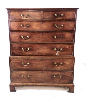 Lot 13 - A George III mahogany chest-on-chest with an...