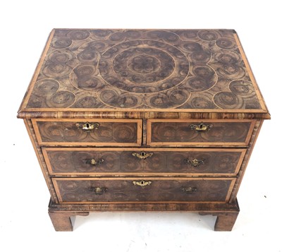 Lot 25 - A George III walnut, satinwood and oyster...
