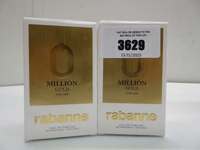 Lot 3629 - 2 x Paco Rabanne Million Gold for her eau de...