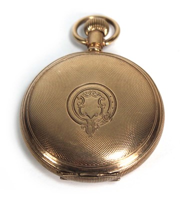 Lot 926 - A gold plated full hunter pocket watch by...