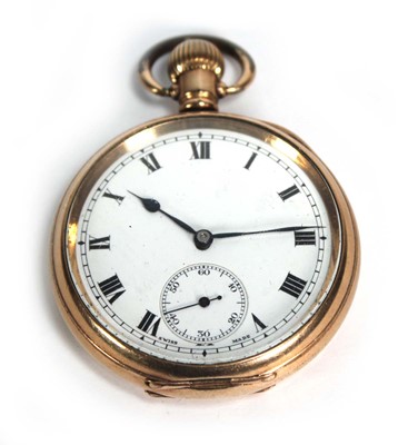 Lot 927 - A gold plated open face pocket watch, the...