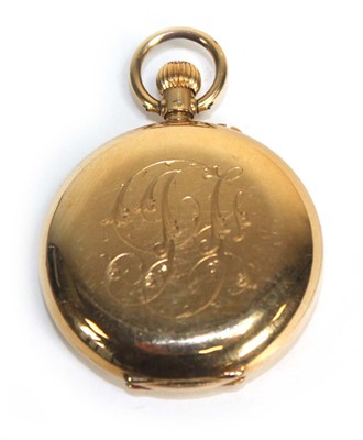Lot 928 - An 18ct yellow gold full hunter fob watch, the...