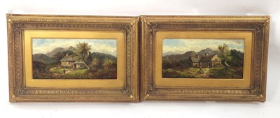 Lot 130 - Martin Jacobi (b. 1839), Figures by a cottage...