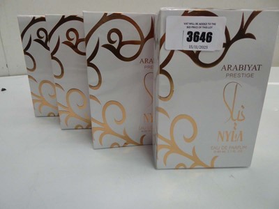 Lot 3646 - 4 x Arabiya Prestige Nyla eau de parfum 80ml