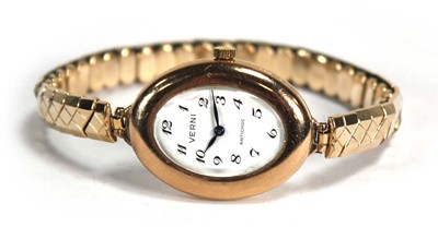 Lot 960 - A ladies 14ct yellow gold wristwatch by Verni,...