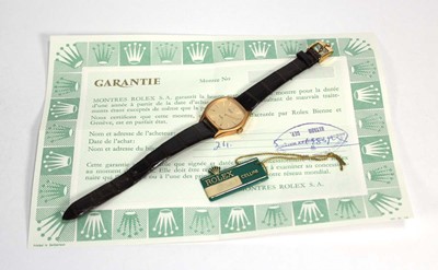 Lot 961 - A ladies yellow metal 'Cellini' wristwatch by...