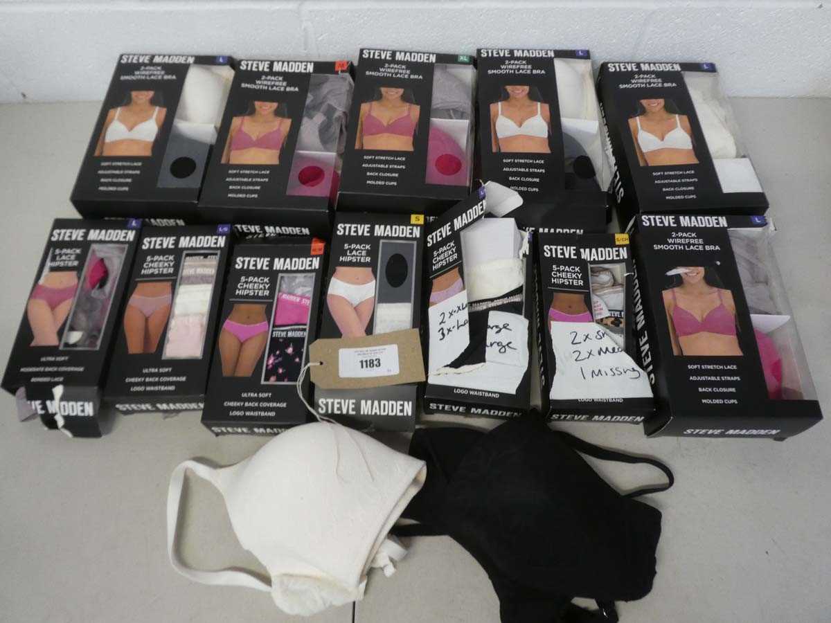 Lot 1183 - Mixed lot of ladies Steve Madden bras and...