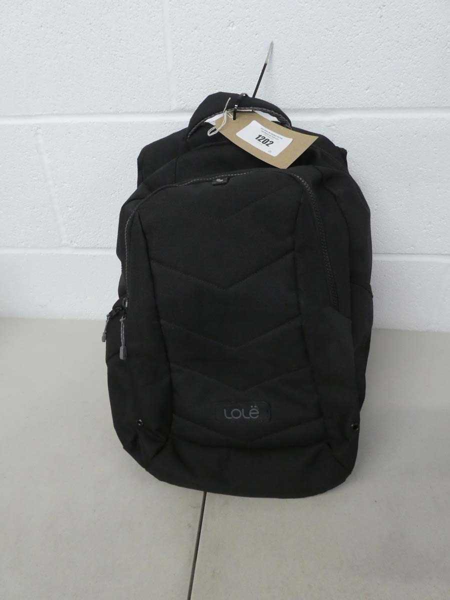 Lot 1202 - Lole multi pocket backpack in black