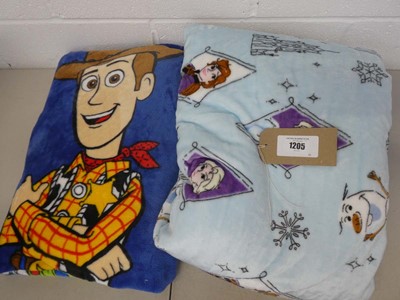 Lot 1205 - x2 blankets to include Toy Story & Disney Frozen