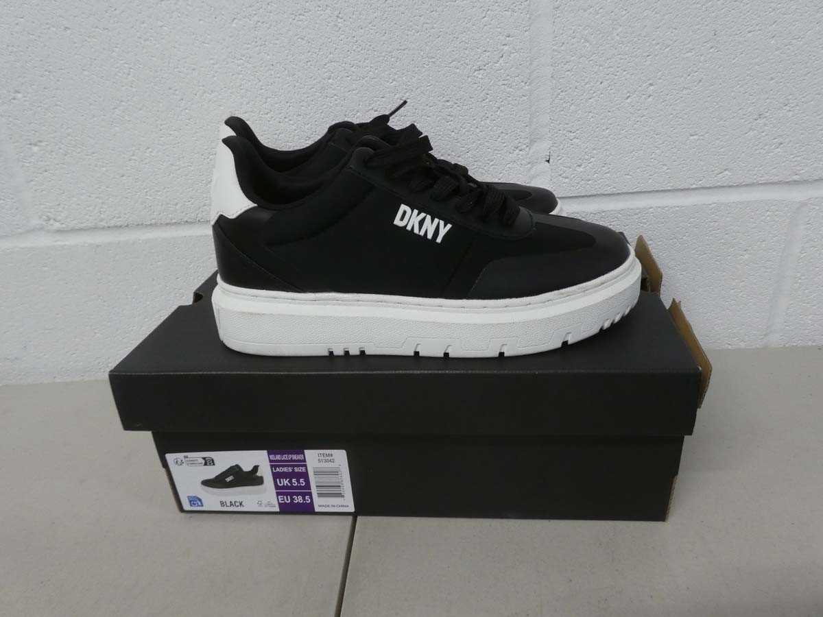 Lot 1264 - Boxed pair of DKNY trainers size UK 5