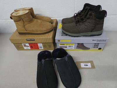 Lot 1285 - x1 boxed pair of Khombu memory foam boots (UK...