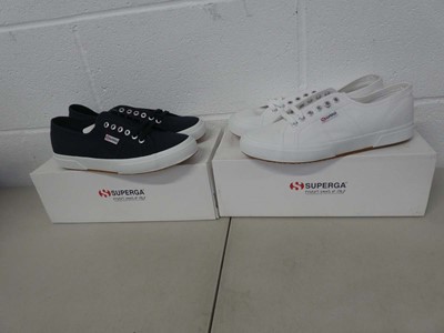 Lot 1286 - x2 boxed pairs of Superga trainers size UK 9.5