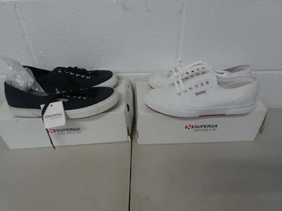 Lot 1287 - x2 boxed pairs of Superga trainers size UK 9.5