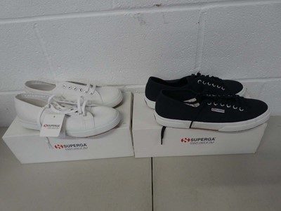 Lot 1288 - x2 boxed pairs of Superga trainers size UK 9.5