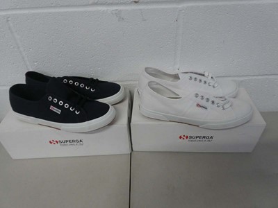 Lot 1289 - x2 boxed pairs of Superga trainers size UK 9.5