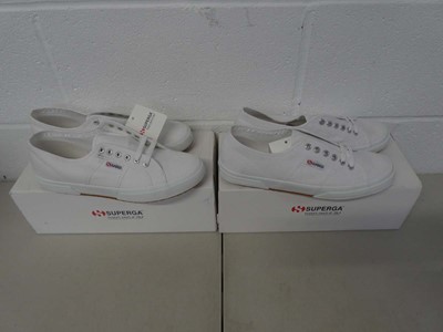 Lot 1291 - x2 boxed pairs of Superga trainers size UK 9.5