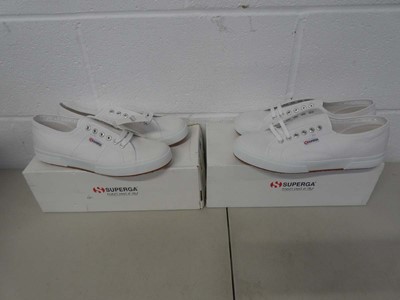 Lot 1292 - x2 boxed pairs of Superga trainers size UK 9.5