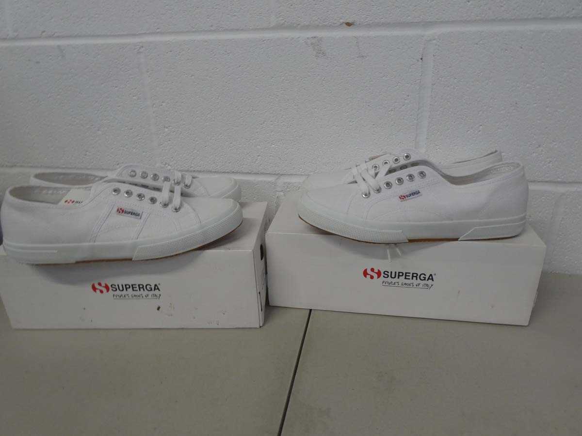 Lot 1293 - x2 boxed pairs of Superga trainers size UK 9.5