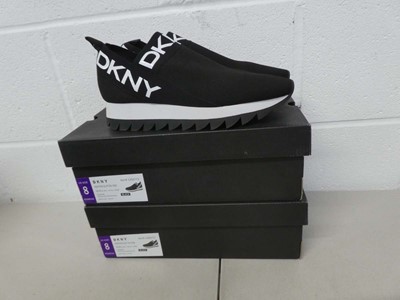 Lot 1294 - x2 boxed pairs of DKNY slip on trainers size...