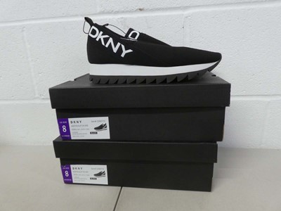 Lot 1297 - x2 boxed pairs of DKNY slip on trainers size...