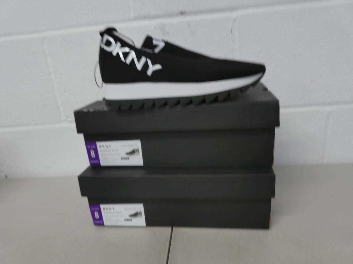 Lot 1298 - x2 boxed pairs of DKNY slip on trainers size...