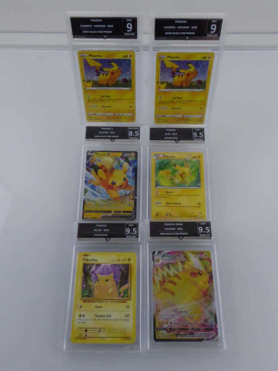 Lot x6 Assorted Pikachu Graded Pokémon Cards to...