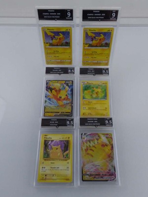 Lot x6 Assorted Pikachu Graded Pokémon Cards to...
