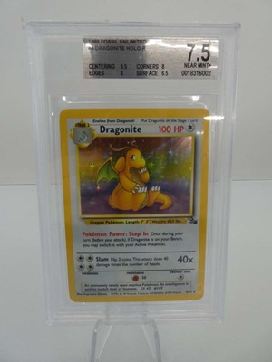 Lot 1999 Fossil Unlimited #4 Dragonite Holo BGS...