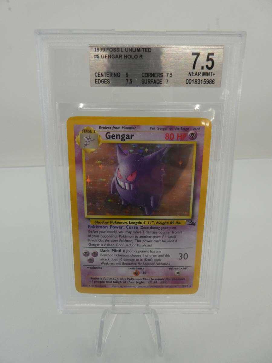 Lot 1999 Fossil Unlimited #5 Gengar Holo BGS Near...