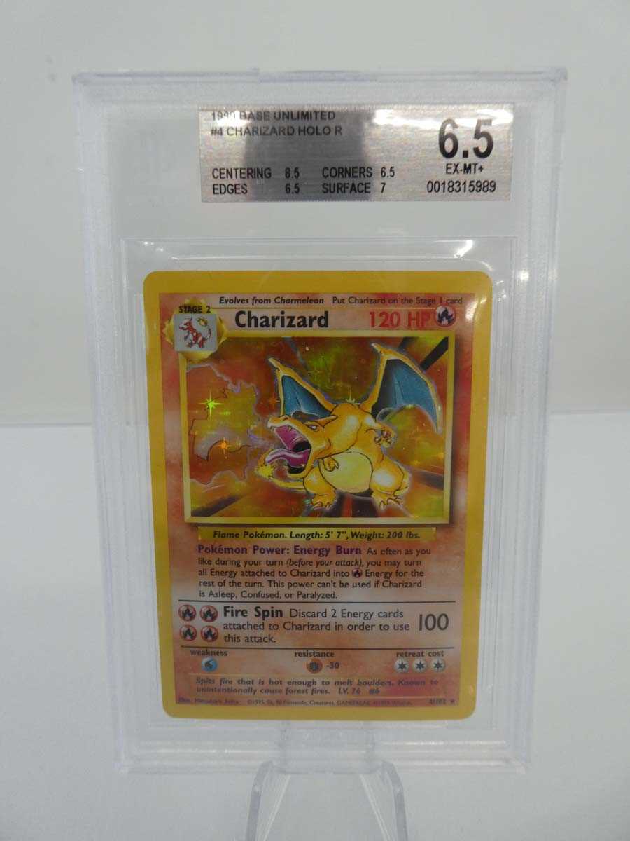 Lot 1999 Base Unlimited #4 Charizard Holo R BGS...