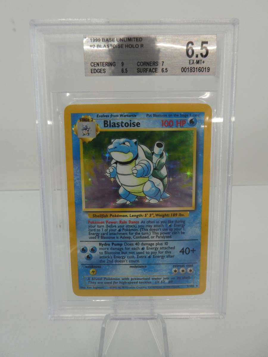 Lot 1999 Base Unlimited #2 Blastoise Holo BGS Near...