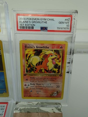 Lot Three assorted graded Pokémon cards/stickers...