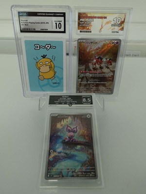 Lot Three assorted graded Pokémon cards to include...