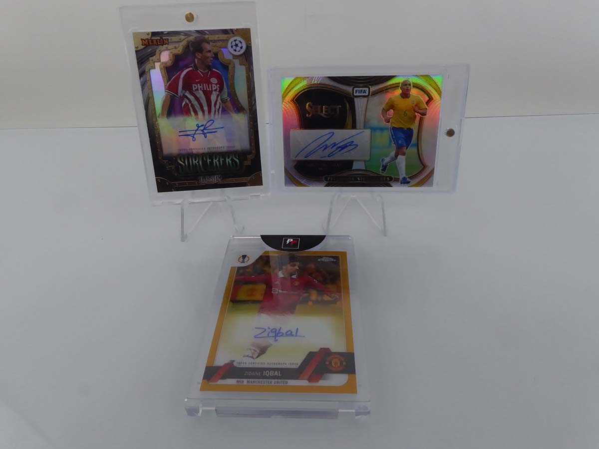 Lot x3 Assorted Autographed Football Trading Cards...