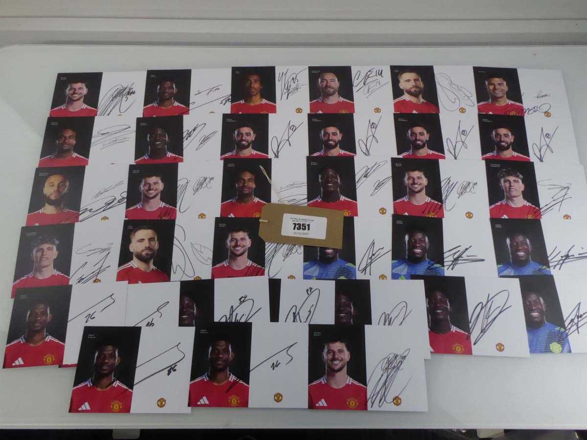 Lot Qty of Man United Signed Post Cards...