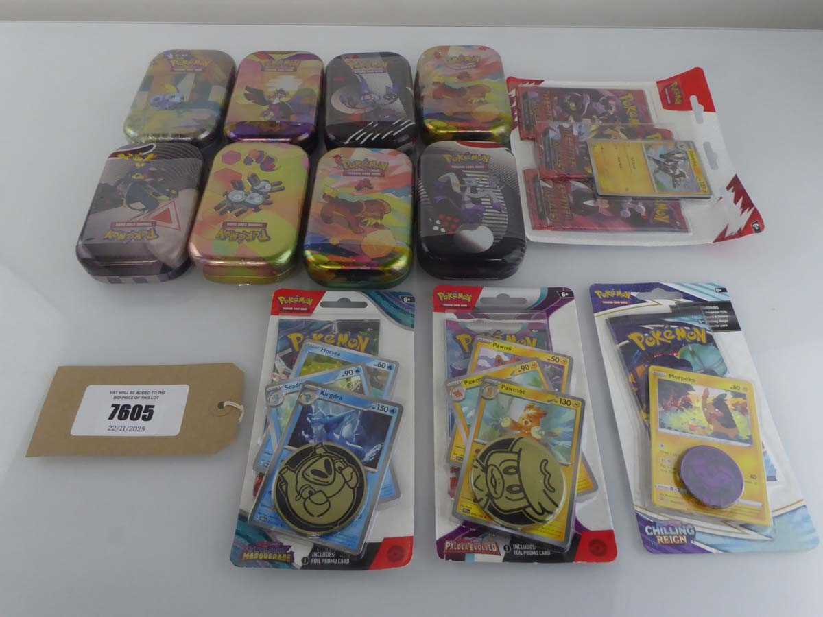 Lot x8 Pokémon Mini Tins to include Scarlet &...