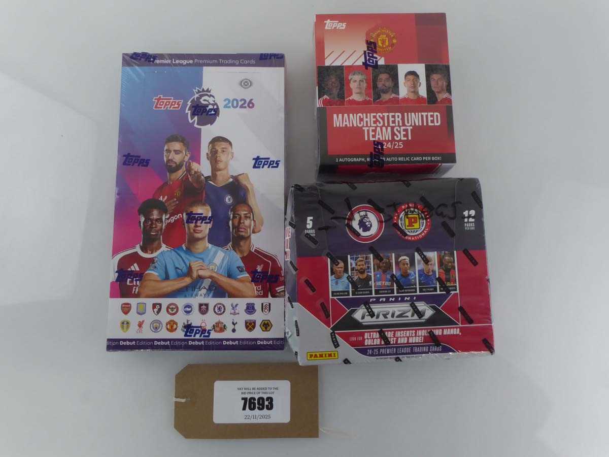 Lot x3 Assorted Football Trading Card Boxes to...