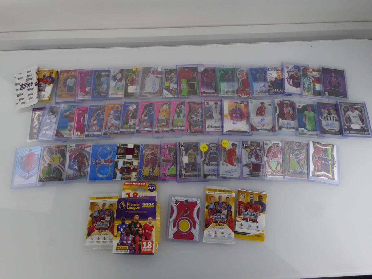 Lot Qty of Sleeved & Top Loaded Football Trading...