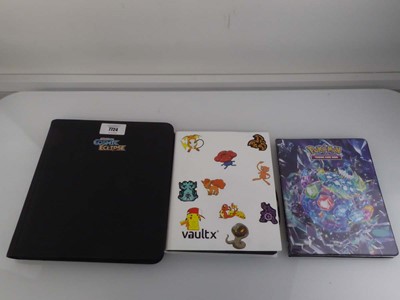 Lot x3 Pokémon Binders containing an assortment of...