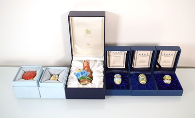 Lot 226 - A boxed Halcyon Days 'Bunny with Wheelbarrow'...