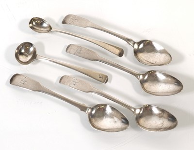 Lot 254 - A set of four Scottish silver teaspoons,...