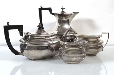 Lot 259 - An Edwardian silver four-piece tea service,...